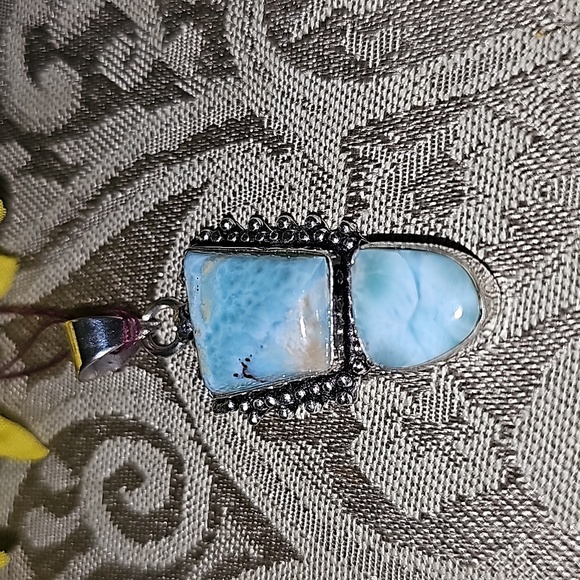 New Sterling silver Larimar pendant - Picture 1 of 8